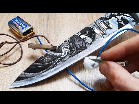 Видео: ПРОСТАЯ технология. Батарейка рисует на металле