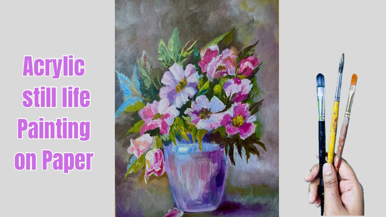How to Paint a Flower Vase with Acrylic | Beginner-Friendly Tutorial 🌼 ...
