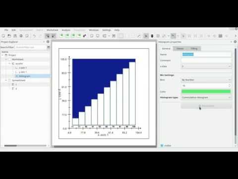 Histogram in LabPlot (KDE edu)