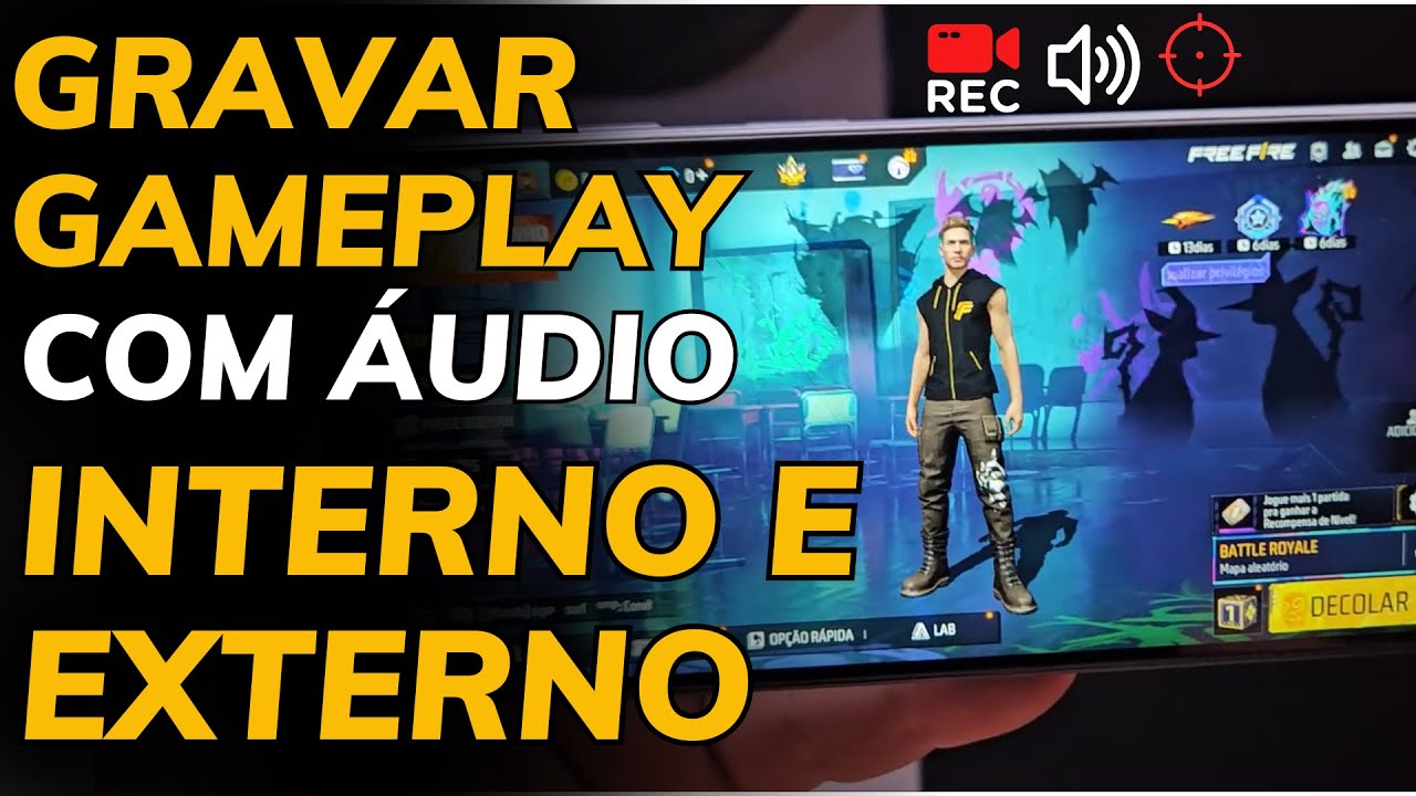 COMO GRAVAR GAMEPLAY no CELULAR com ÁUDIO INTERNO e EXTERNO - MELHOR ...