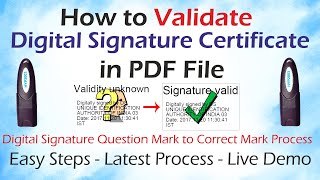 How to Validate Digital Signature in PDF File | Signature Question Mark to Correct Mark Verification