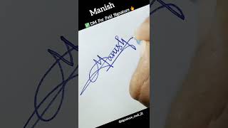 Manish Name Signature