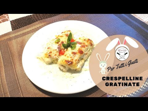 CRESPELLE GRATINATE alle fave e pecorino con profumo di menta -  IL PRIMO PIATTO DI PASQUA