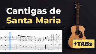 Cantigas de Santa Maria – Easy Fingerstyle Guitar Tutorial + TABs | Kadifem Tabs screenshot 4
