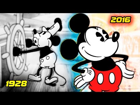 The Evolution of Mickey Mouse from 1928 to 2016
