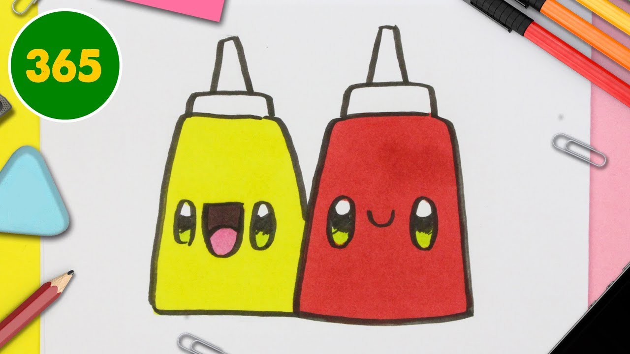 Comment Dessiner Ketchup Kawaii étape Par étape Dessins Kawaii Facile