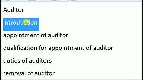 Describe the law relating to appointment power and duties of an auditor & qualification power
