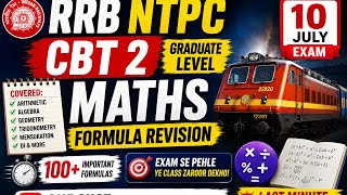 🚀 NTPC CBT 2 Graduate Level | Maths Formula Revision in One Shot | Sure Revision