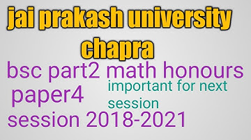 Bsc part2 jpu chapra||question paper||math honours||paper4
