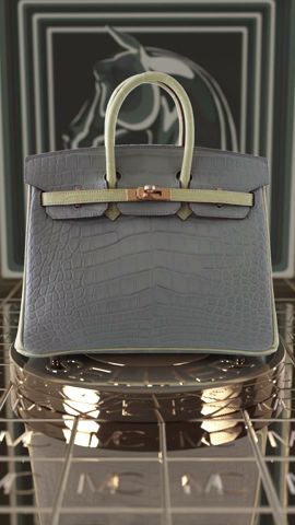 Hermes Birkin 25 Sellier Indigo Aizome Porosus Crocodile Bag Limited  Edition