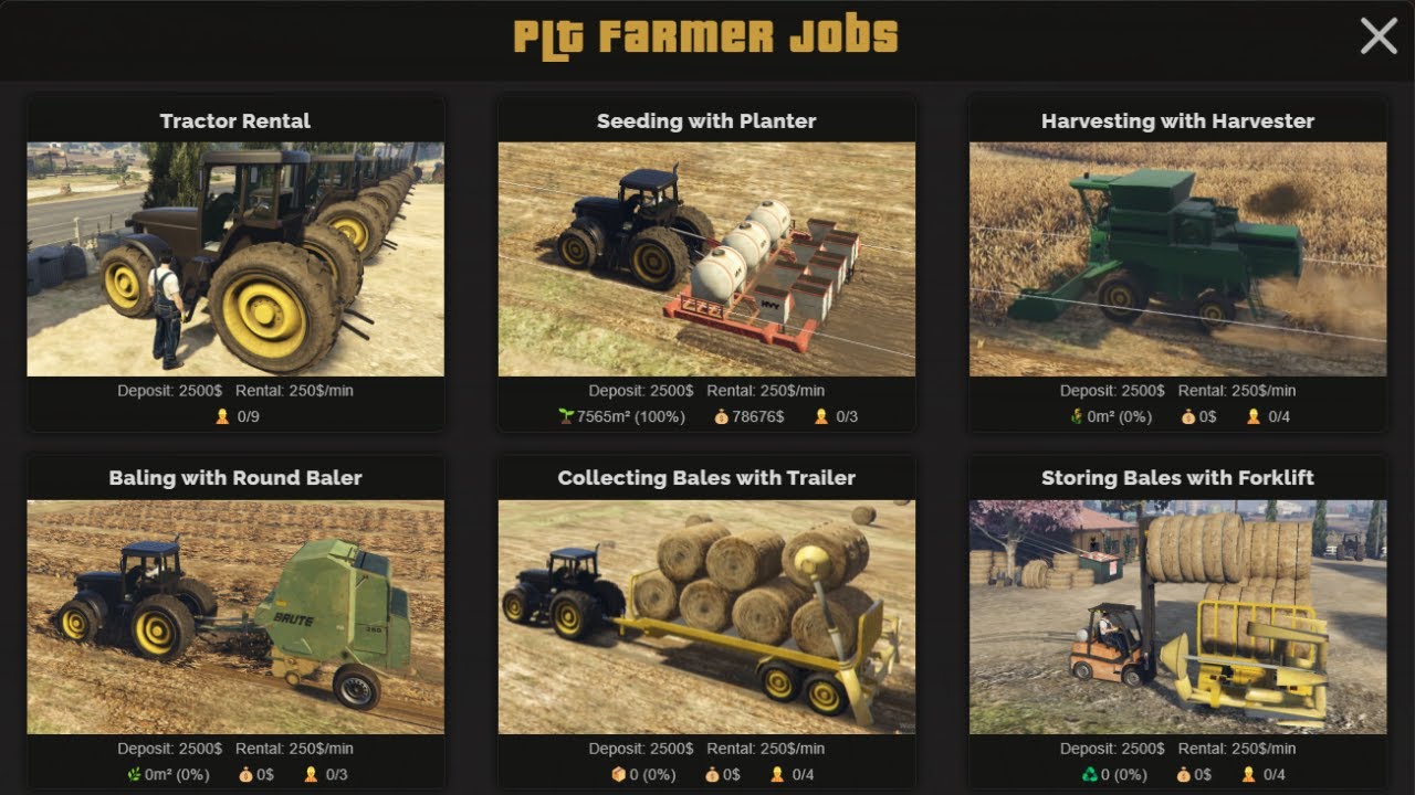 PLT Farmer Jobs v2 | Realistic Harvesting System for FiveM | 