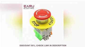 Red Mushroom Cap 1NO 1NC DPST Emergency Stop Push Button Switch AC 660V 10A Switch Equipment Lift El