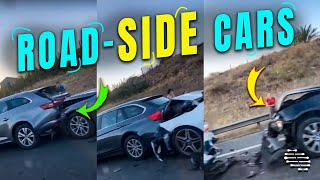 Six Cars by the Roadside after an Accident