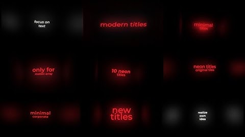 Neon Titles Motion Graphics Templates