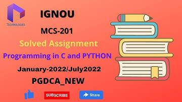 MCS 201 Solved Assignment || Jan/July2022 || PGDCA New || IGNOU