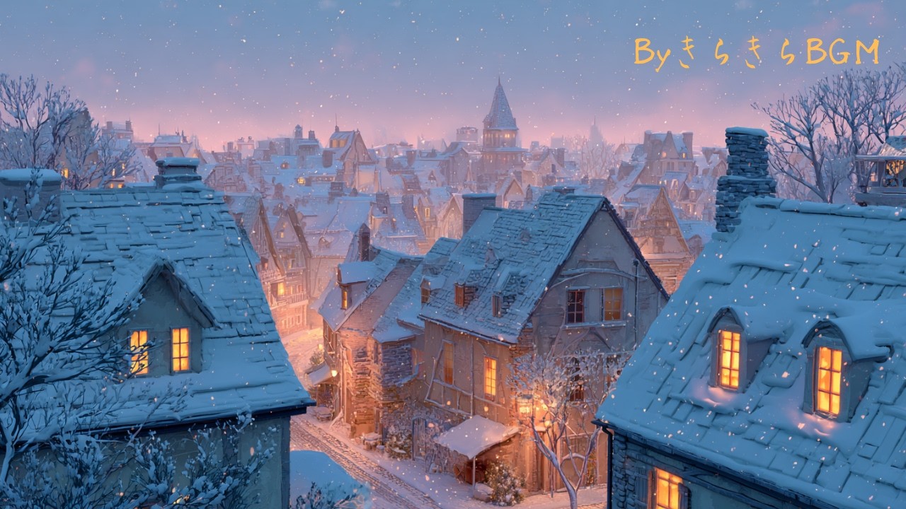 音楽に包まれて深い眠りに誘う。ヒーリングBGMで心に癒しを/ Deep Sleep Piano – Peaceful Winter Village Morning / 冬の静かな村に響くピアノの旋律