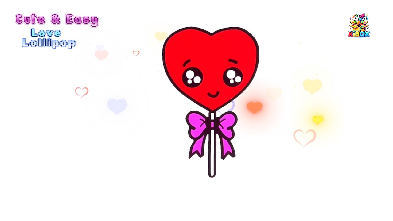How to Draw a Cute Love Lollipop 🍭❤️ | Super Easy Digital Drawing