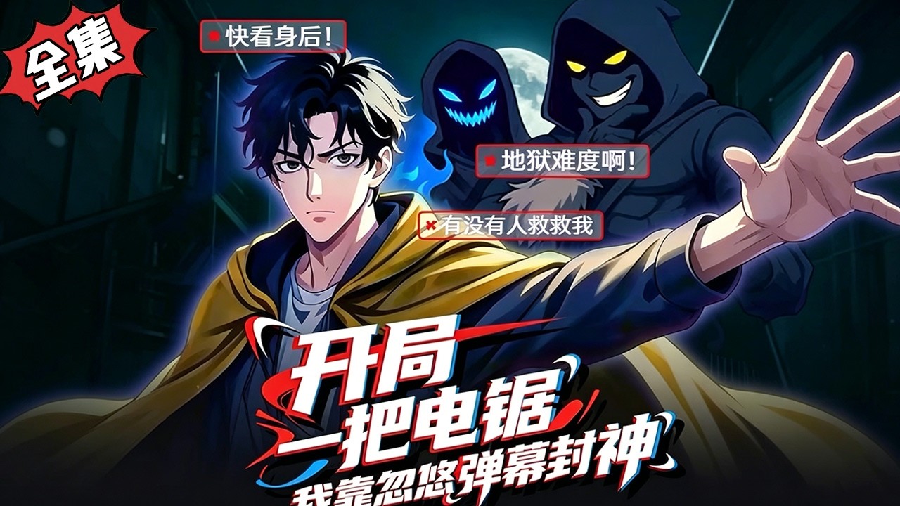 🌟爆火動漫《開局一把電鋸，我靠忽悠彈幕封神》張火土意外被捲入封閉小區的致命求生遊戲，開局就遭遇惡鬼追殺，危急時刻解鎖“能看見遊戲直播彈幕”的能力，靠彈幕提示一路化險為夷#動漫#玄幻#漫劇#短劇