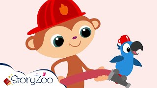 Here Comes The Firetruck 🚒 | Sing along with Dirk Scheele Children's Songs & StoryZoo 🎶