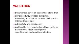 Pharmaceutical Validation part 1