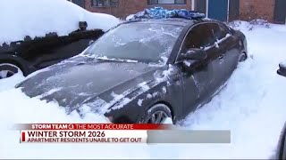 Apartment residents stuck with buried cars after winter storm