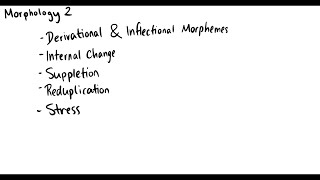 [Introduction to Linguistics] Derivational and Inflectional Morphemes, Morphological Changes