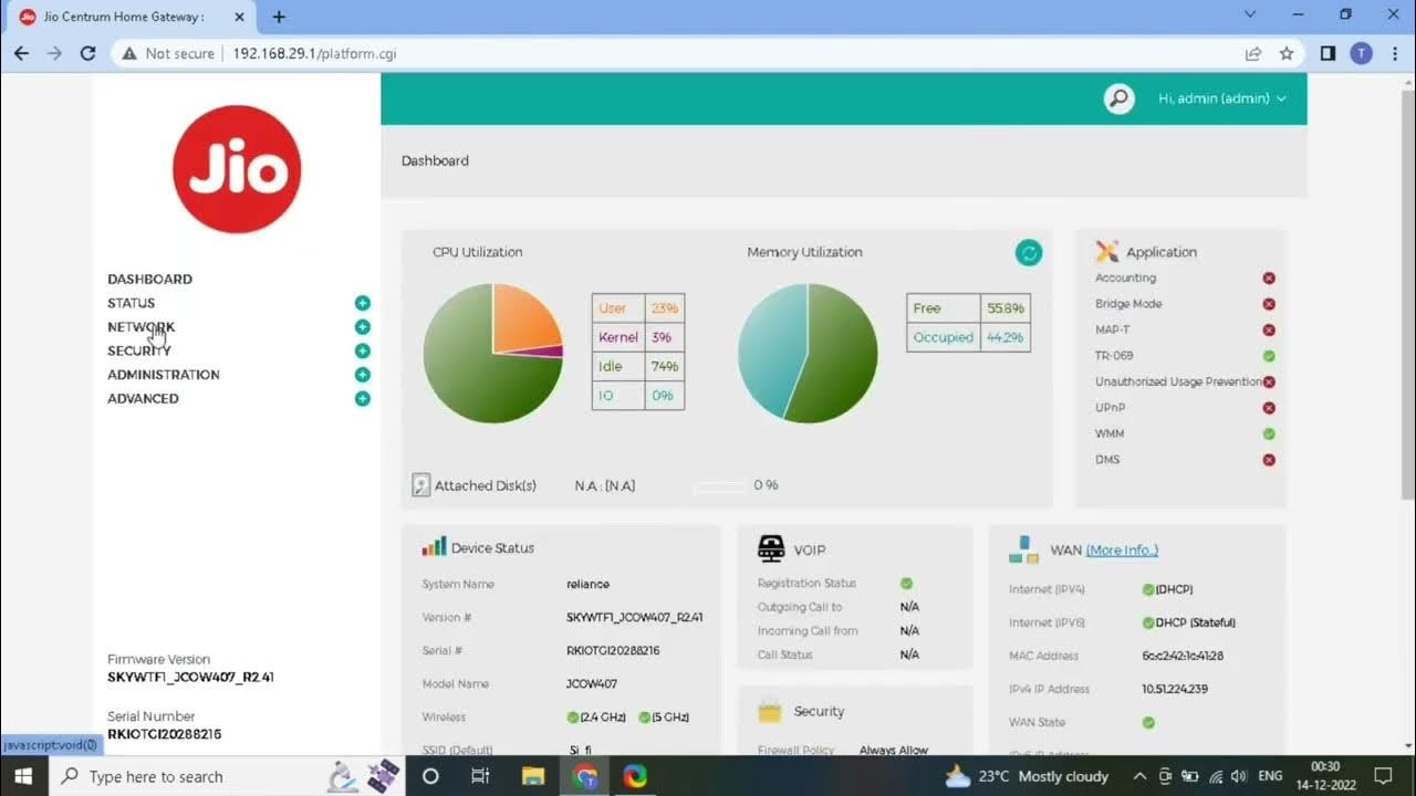 How to set Jio Routers IP for support DVR and EXTENDER. YouTube