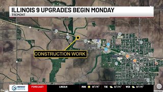 lane closures expected for yearlong roadwork on Illinois Route 9 in Tremont