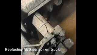 Replacing ABS sensor on truck