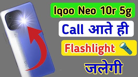 Iqoo Neo 10r 5g notification light on/off kaise karen,incoming call flashlight setting Iqoo Neo 10r