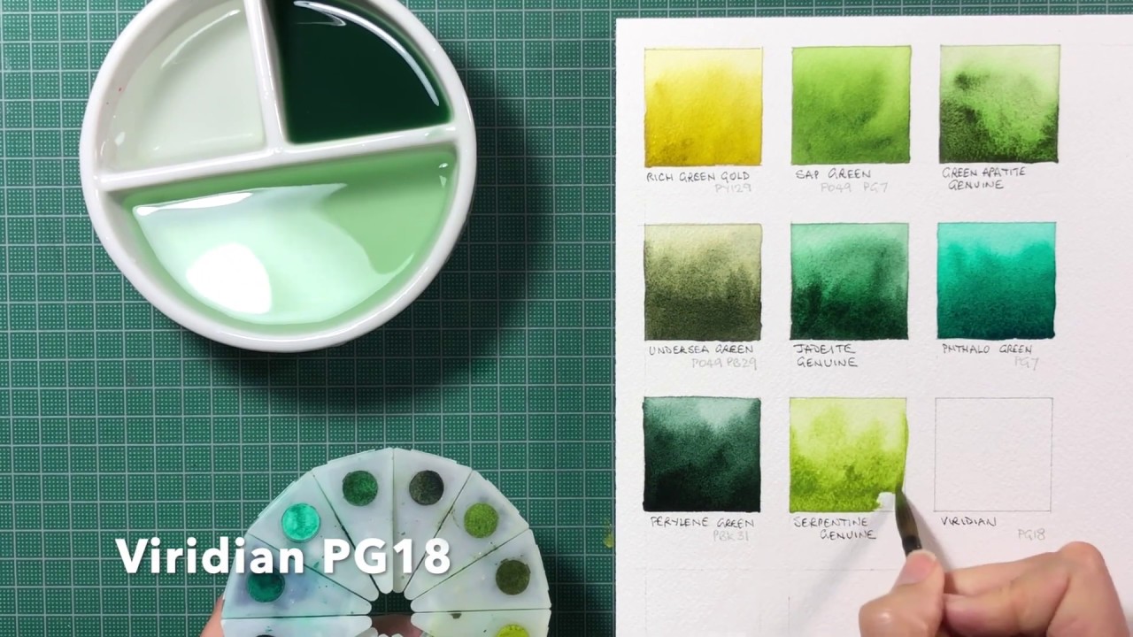 Focus on Green watercolours