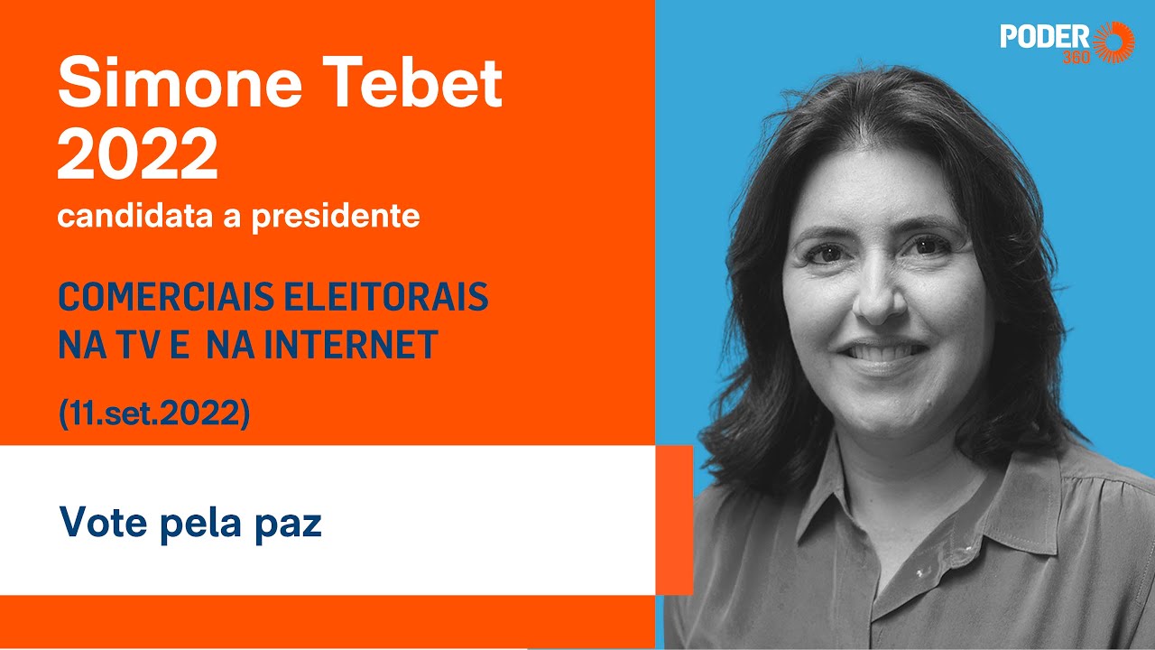 Simone Tebet (comercial 16seg. – internet): vote pela paz (11.set.2022)