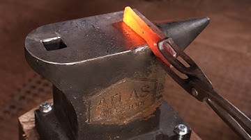 Forging a bottle opener on the Alec ANVIL from Atlas Knife and Tool