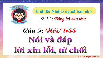 Tiếng Việt 2 | Sách Chân trời sáng tạo | Tuần 10 | Bài 2 | Câu 5: Nói và đáp lời xin lỗi, từ chối.