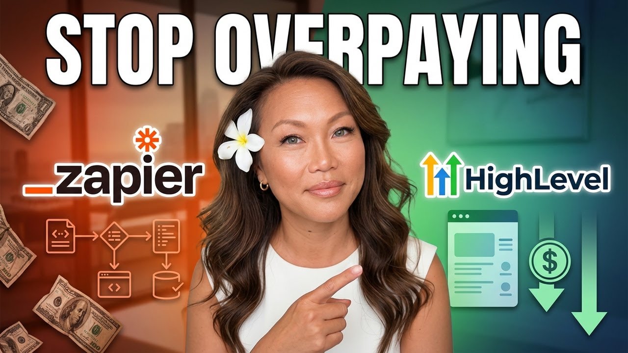 GoHighLevel vs Zapier comparison showing automation workflow savings