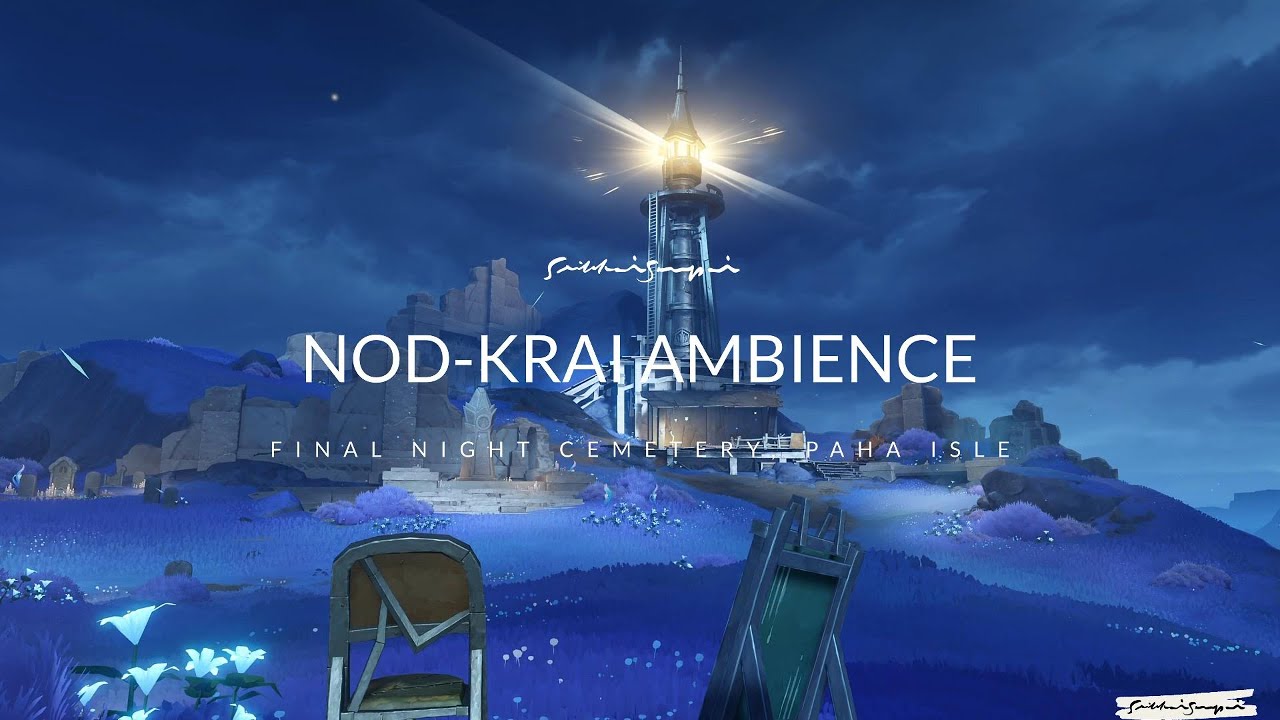 Flins Lighthouse Final Night Cemetery Background Music Ambient Sound (30Min) Genshin Impact Ambience