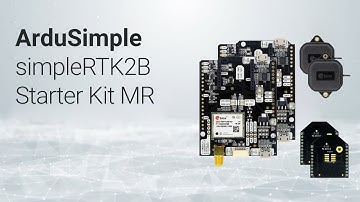 simpleRTK2B Starter Kit MR. Low-cost RTK Base and Rover with ZED-F9P, antenna, medium range radio