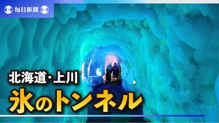 猛暑にマイナス20度体験　「氷のトンネル」人気　北海道・上川