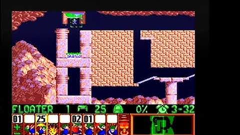 Lemmings SNES Mayhem 21 With a twist of lemming please 1st lemming is climber pause free solution