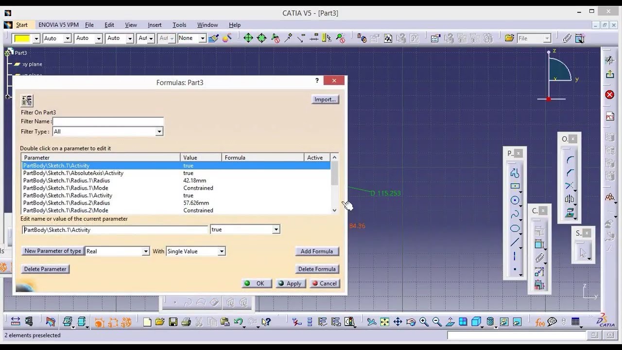 FORMULA application IN CATIA V5 | TUTORIAL | FOR BEGINNERS - YouTube