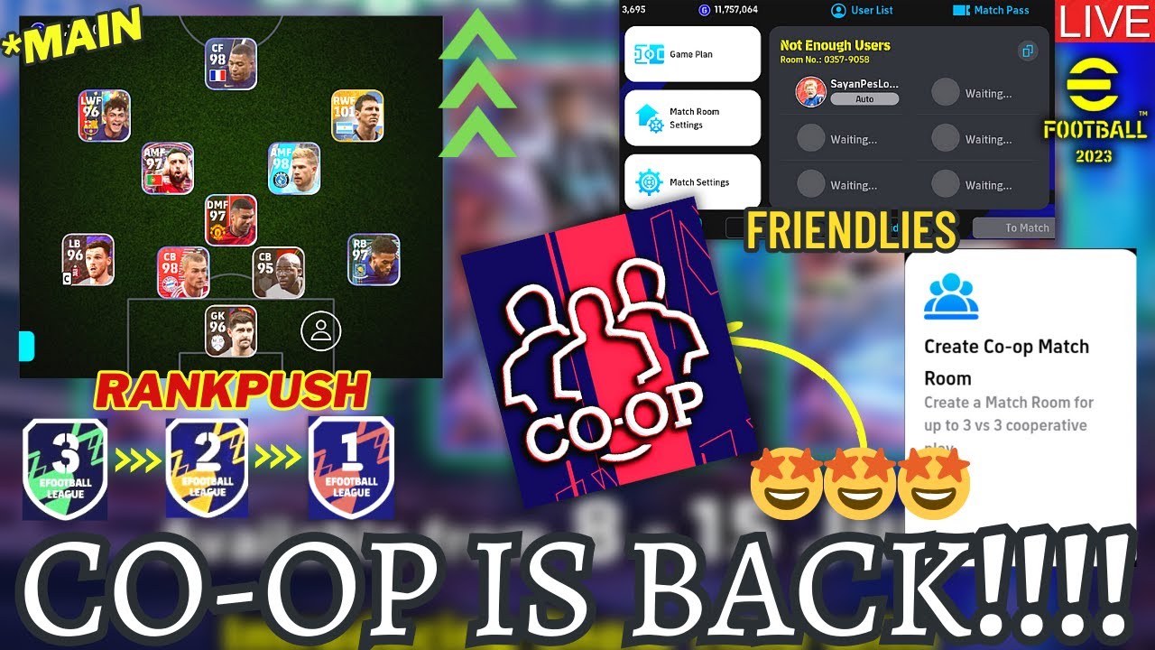 Let's Do Rankpush & Playing COOP Friendlies 🤩 eFootball™ 2024 Mobile