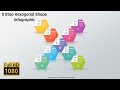 3.[PowerPoint] Create 9 Step Hexagonal Shape Infographic | PPT Slide | Graphic design|Free Template
