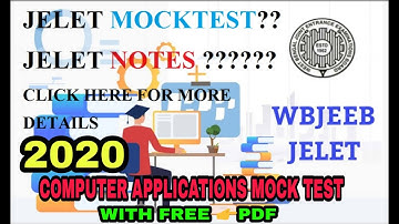 JELET - 2020 || MOCK TEST || COMPUTER APPLICATIONS {WITH FREE PDF FILE} By NAAM KA ENGINEER