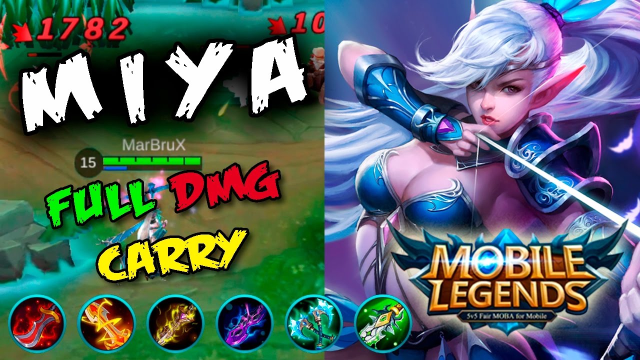 MOBILE LEGENDS MIYA BUILD FULL DAMAGE CARRY MVP ESPAÑOL - YouTube.