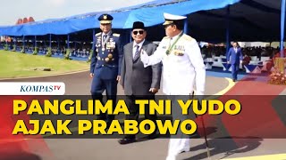 Saat Panglima TNI Yudo Margono Ajak Menhan Prabowo Subianto Terima Parade Prajurit TNI AU