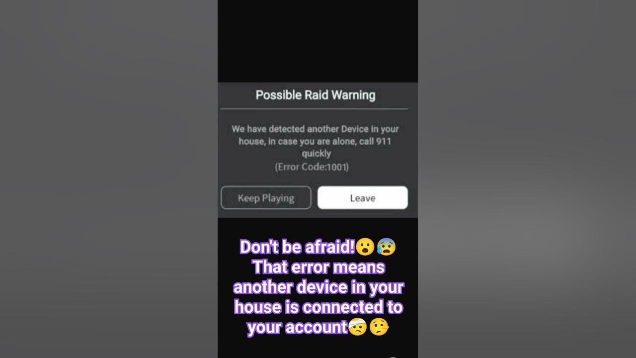 Have you heard of Error Code 1001 in Roblox? 😱 How would you react if, error 1001 roblox