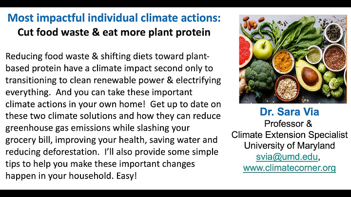Top individual climate actions: Reduce food waste and shift to plant based diet