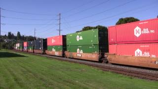 UP 8570 Leads A Stack Train @ Old Town Tacoma, WA w Canon HF11