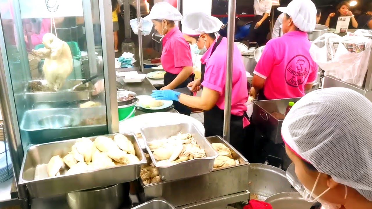 Bangkok Street Food Go-Ang Pratunam Chicken Rice 泰国曼谷水门市场红大哥水门鸡饭