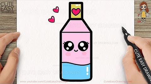 How to Draw a Cute Water Bottle Step by step Follow Along video for KIDS